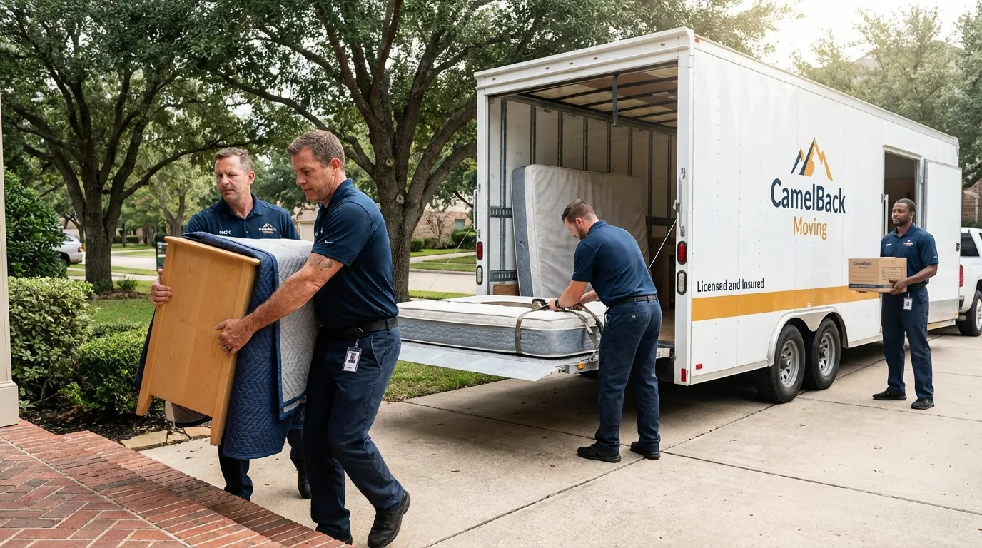 Crew loading residential truck for cross-state move from Trenton, GA